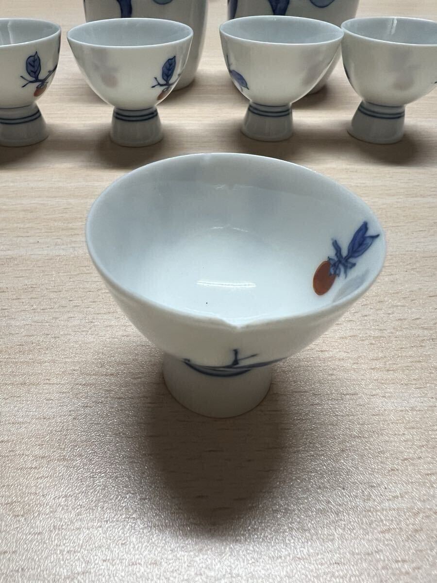 未使用】十三代 酒井田柿右衛門 酒器セット 銚子 お猪口 USED】酒井田