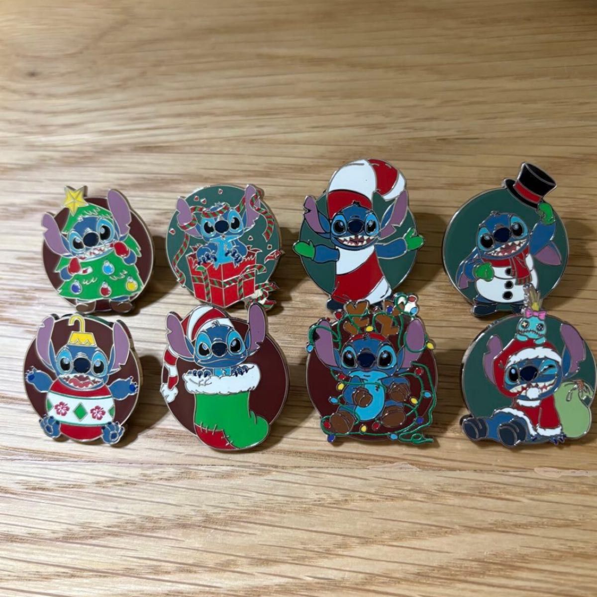 スティッチ クリスマスピンバッジ 8個セット コンプリート ディズニー