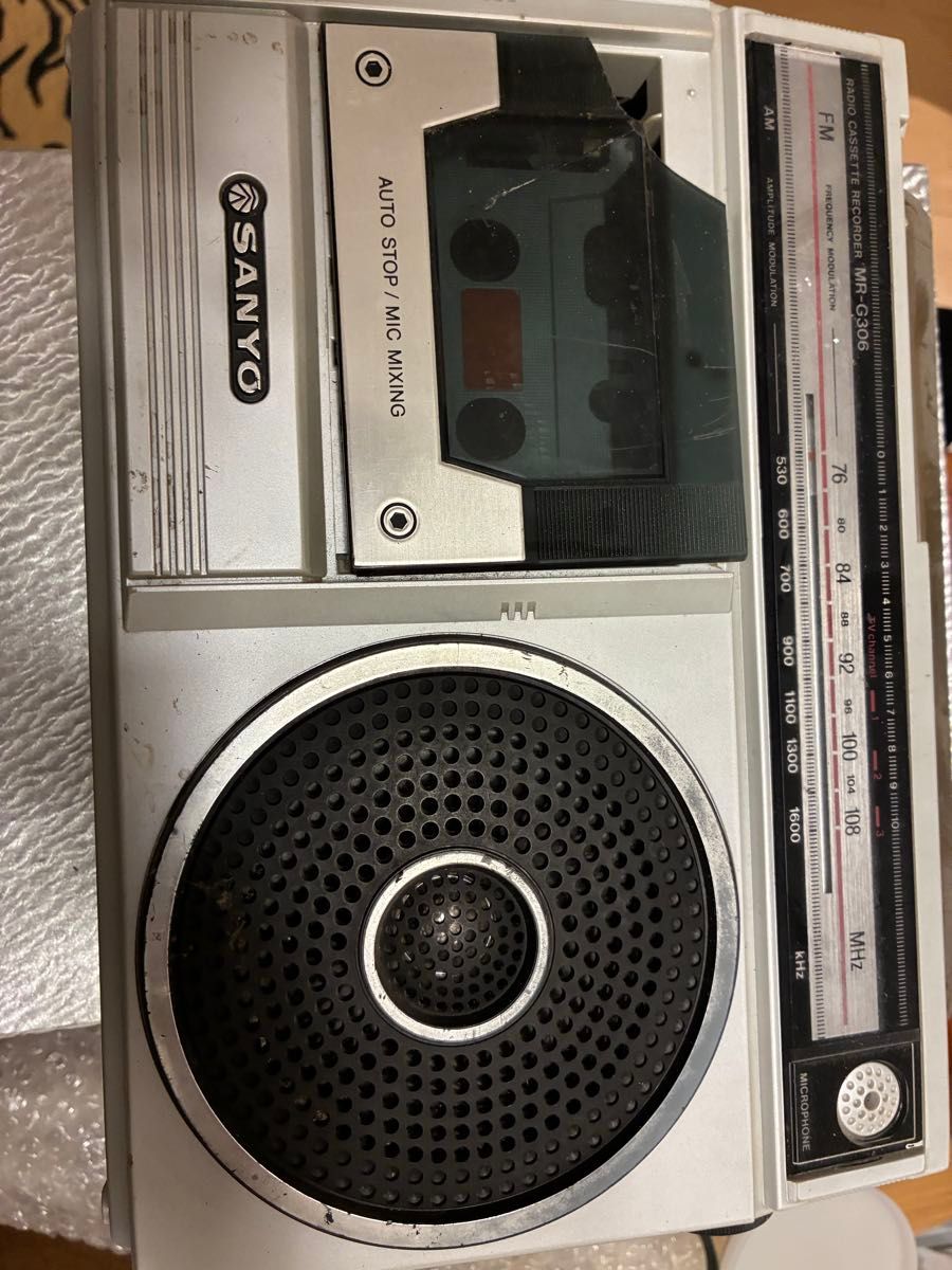 ジャンクSANYO MR-G306 ラジオカセットレコーダー 昭和レトロ｜Yahoo