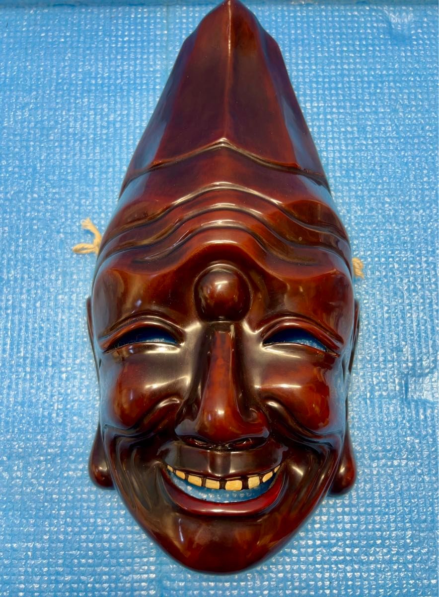 お面 木彫り 能面 木彫 魔除け 壁掛け 伎楽面 波羅門 神楽面古楽面漆芸