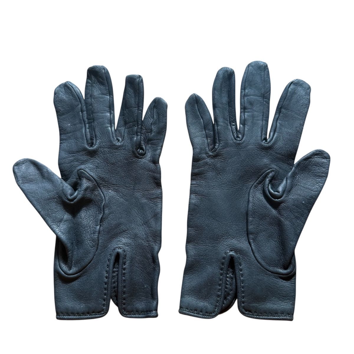 HERMES エルメス セリエ ラムスキン 手袋 グローブ 黒 ブラック 本革