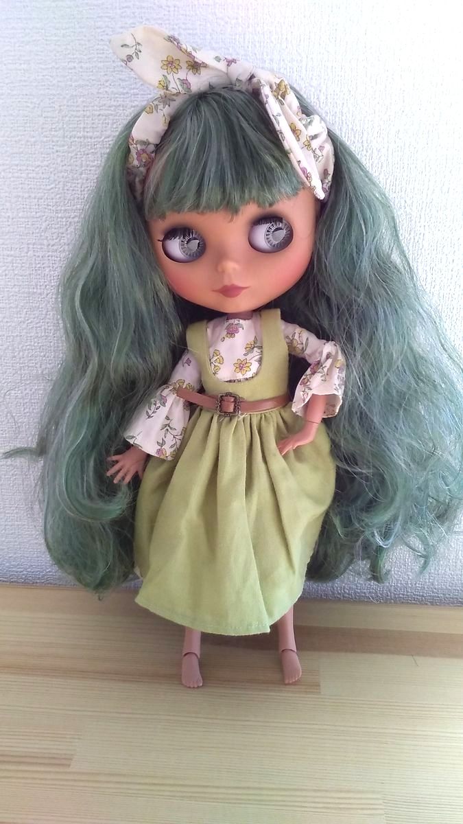 アイシードール カスタムドール人形 本体 グリーン 緑髪 ロングヘア