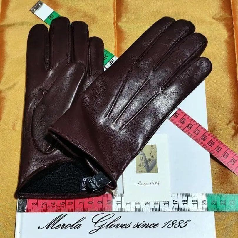 値下げ メローラ ナッパ ボルドー濃赤 カシミア黒 革手袋 グローブ