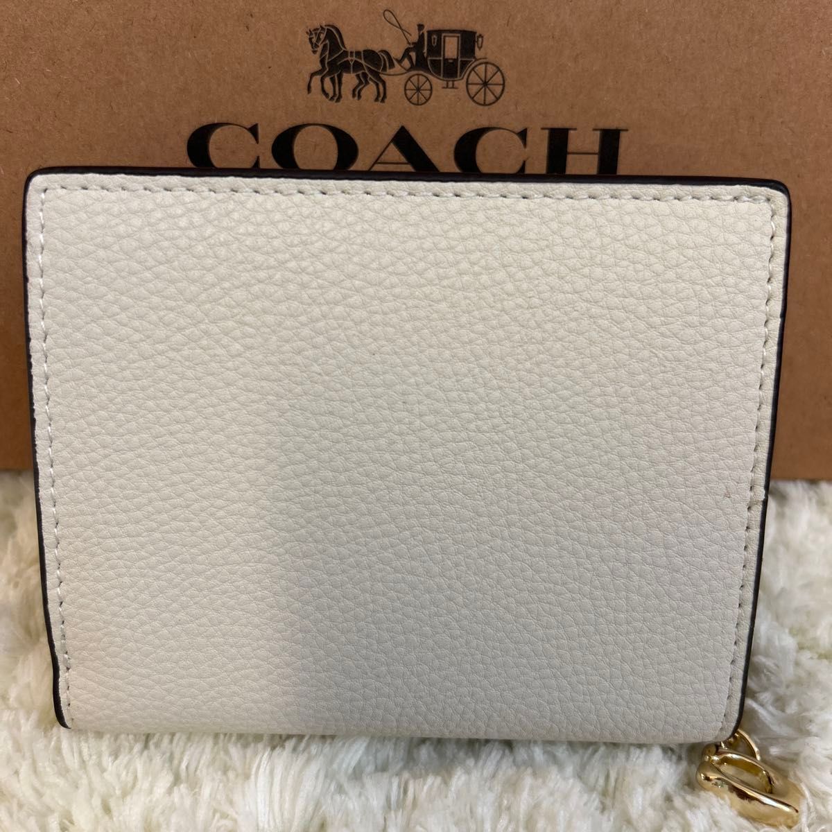 COACH コーチ 二つ折り財布 ホワイト レディース メンズ｜Yahoo!フリマ