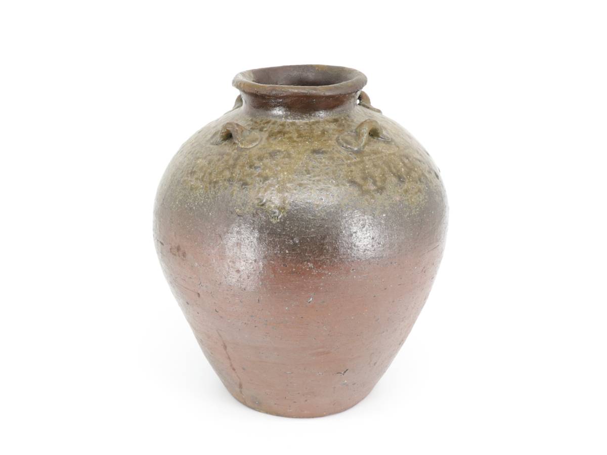 蔵】備前焼 桃山時代 古備前 四耳壺 特大高さ約32㌢ 大