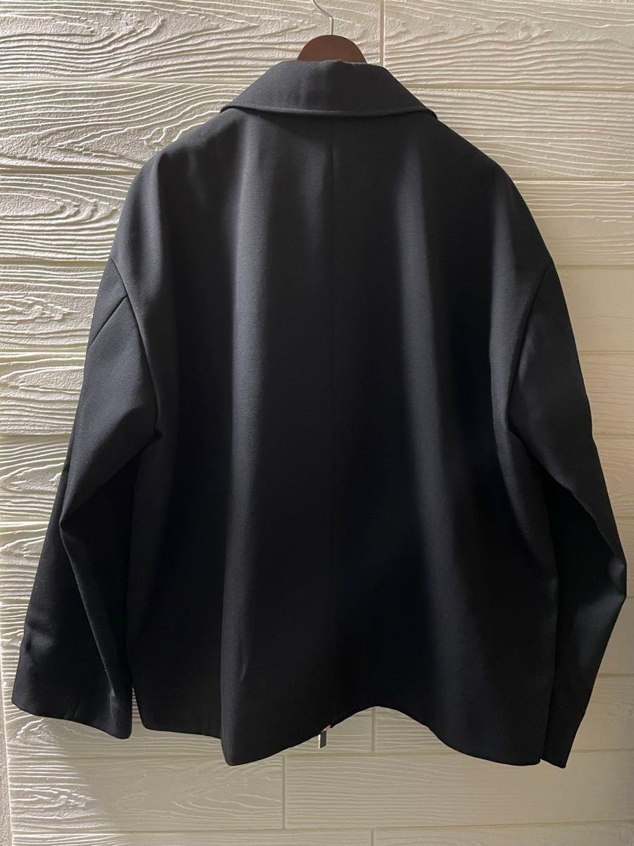 パブリックトウキョウ 含浸ウールギャバダブルジップブルゾン ブラック