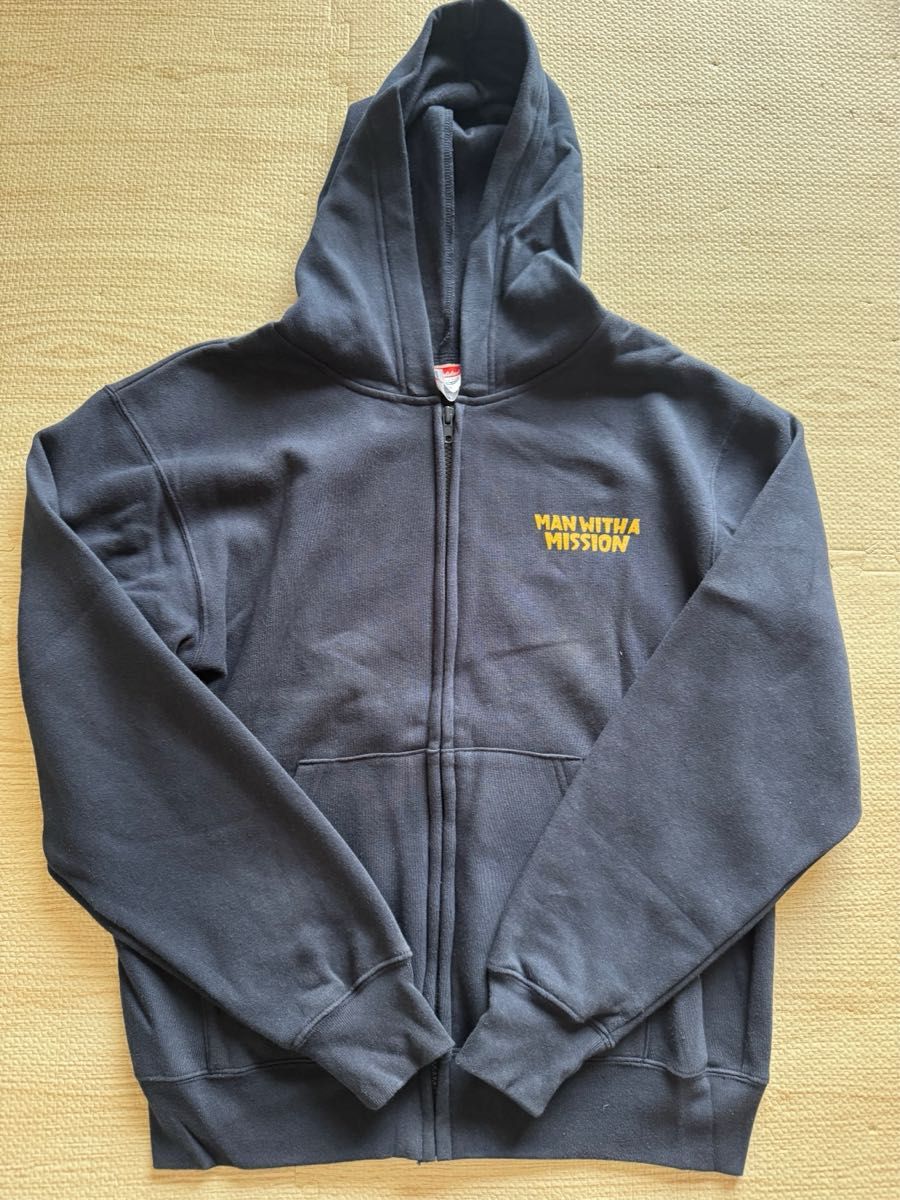 MAN WITH A MISSION マンウィズ パーカー ネイビー イエロー｜Yahoo