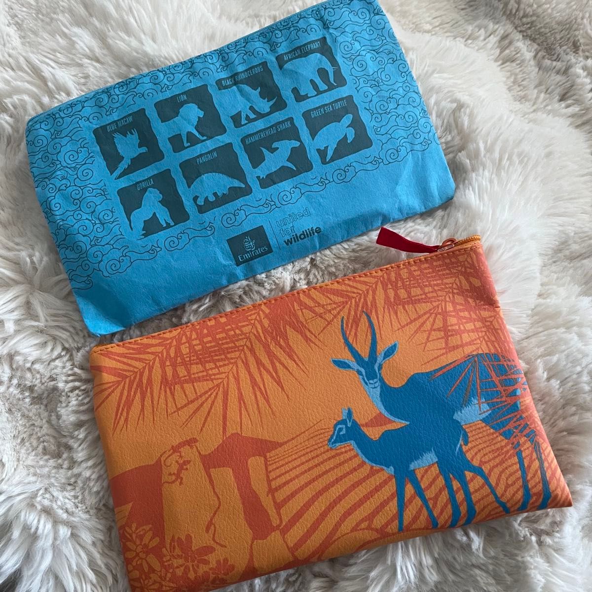 エミレーツ航空 ドバイ 限定 最新デザイン ポーチ 中身アメニティ入り