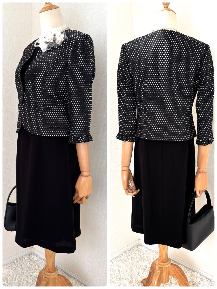 美品 マリココウガ 東京ソワール セレモニーワンピーススーツ 9号 卒業