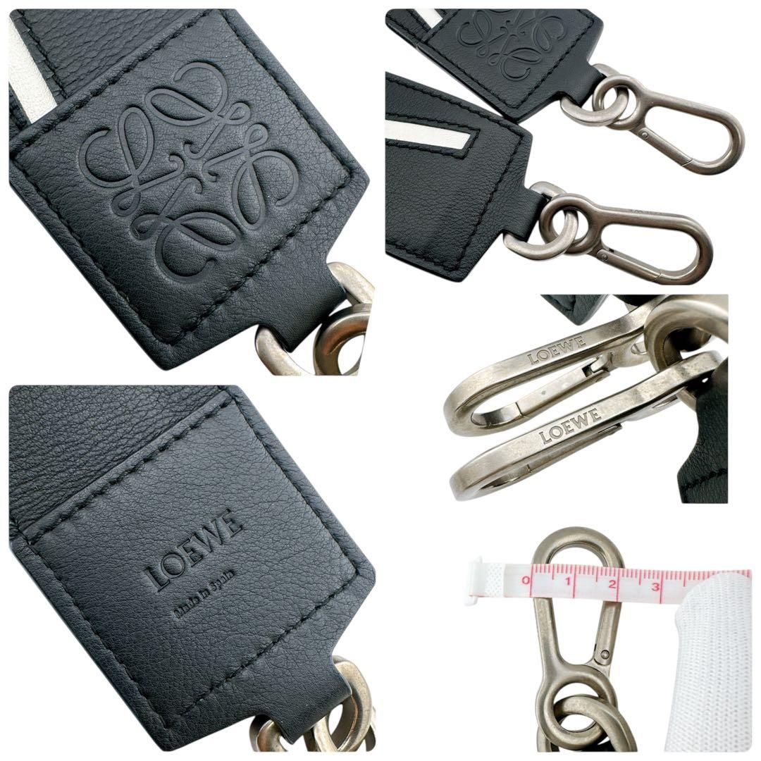 極美品 ロエベ アナグラム レザー ショルダーストラップ ブラック