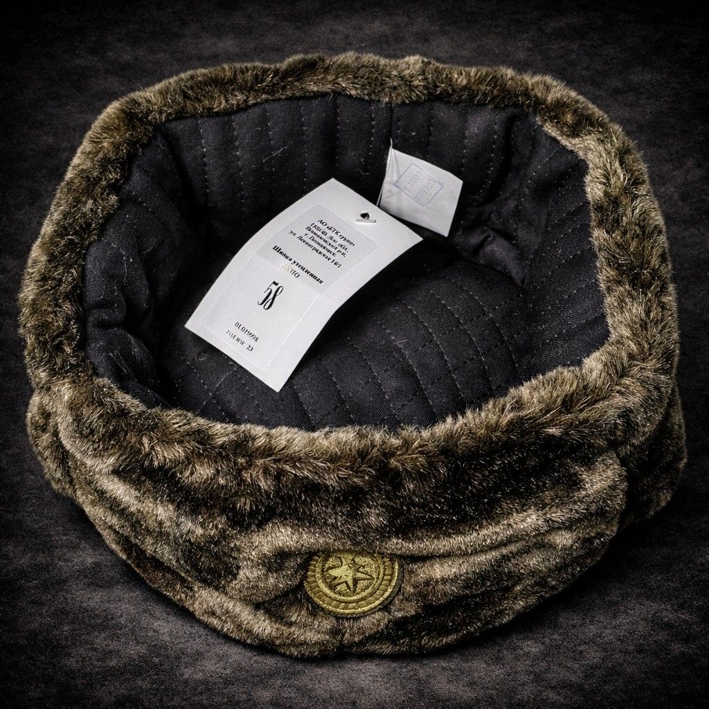 ロシア軍 実物 Военторг製 防寒帽 ウシャンカ 帽章付き 60cm ロシア軍