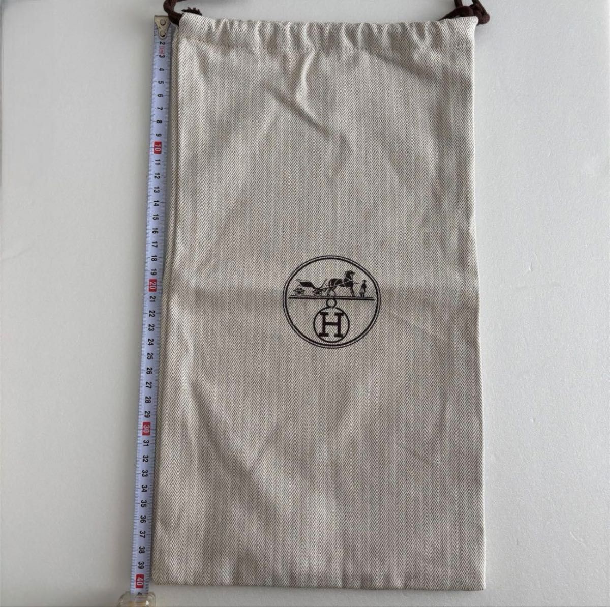 新品未使用】エルメス HERMES 保存袋 巾着袋 ヘリンボーン 44×22