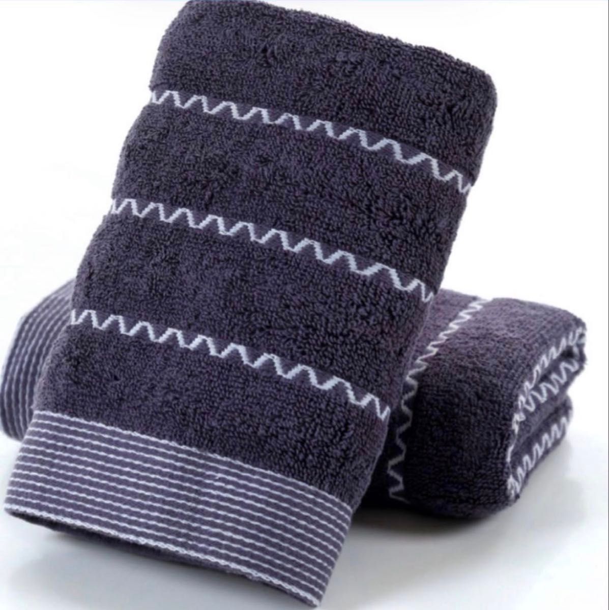 ネイビーフェイスタオル 3枚セット ボーダー 来客用 タオル セット売り