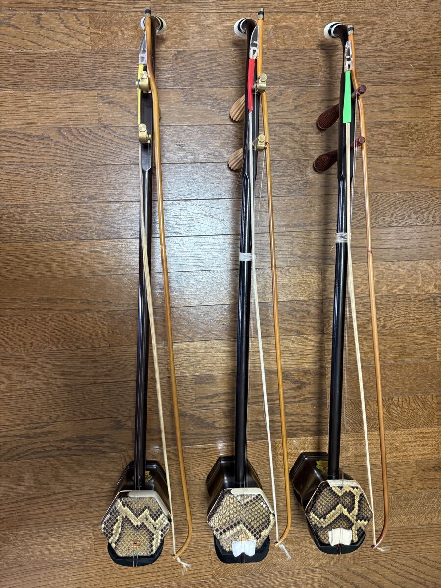 二胡 紅木 蛇皮 胡弓 中国民族楽器 ハードケース状品 三点セット