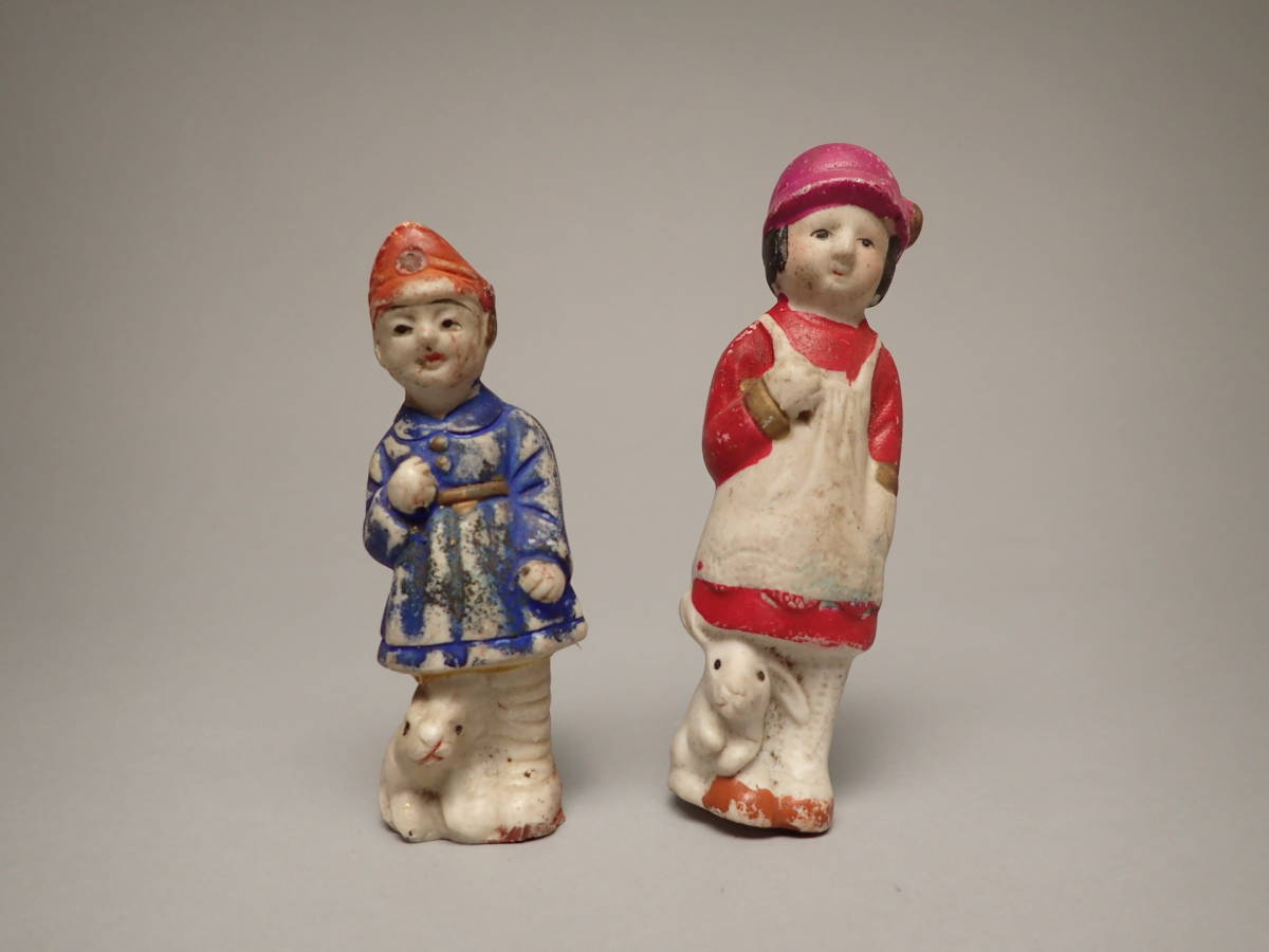 Yahoo!オークション - ZA-111 戦前 射的人形 磁器人形 陶器人形 駄玩具