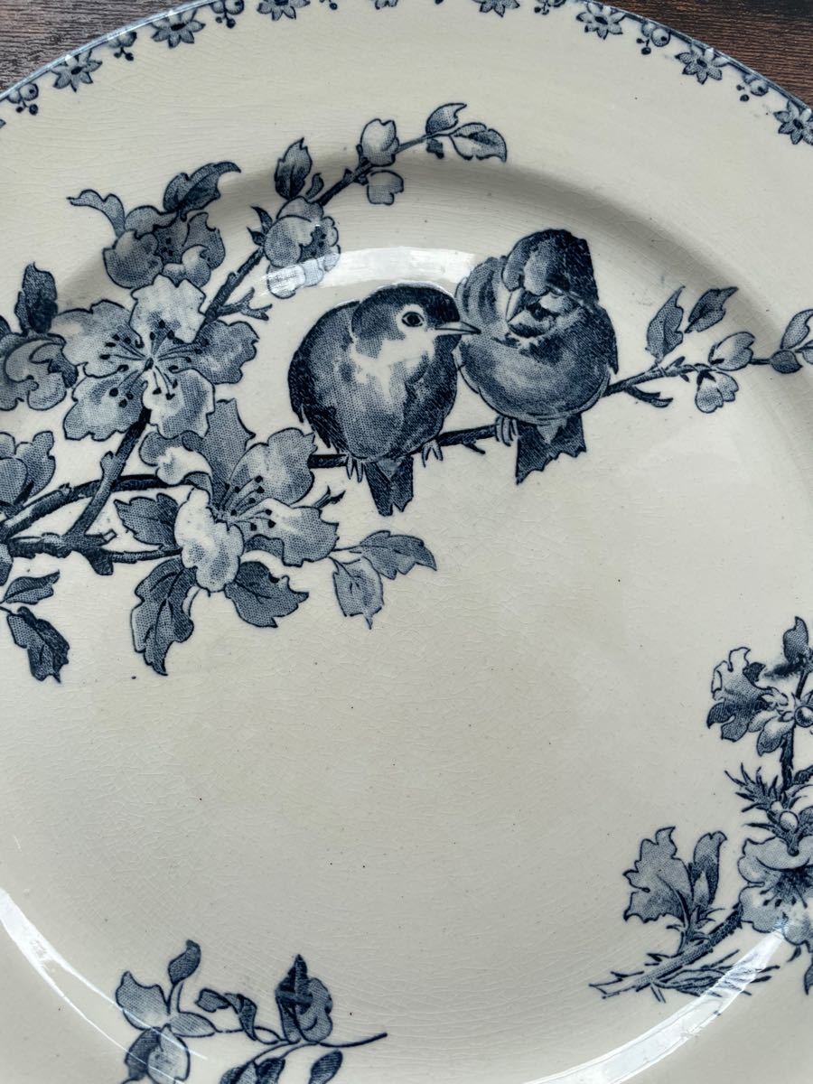 フランスアンティーク / サルグミンヌ / FAVORI 紺 平皿プレート