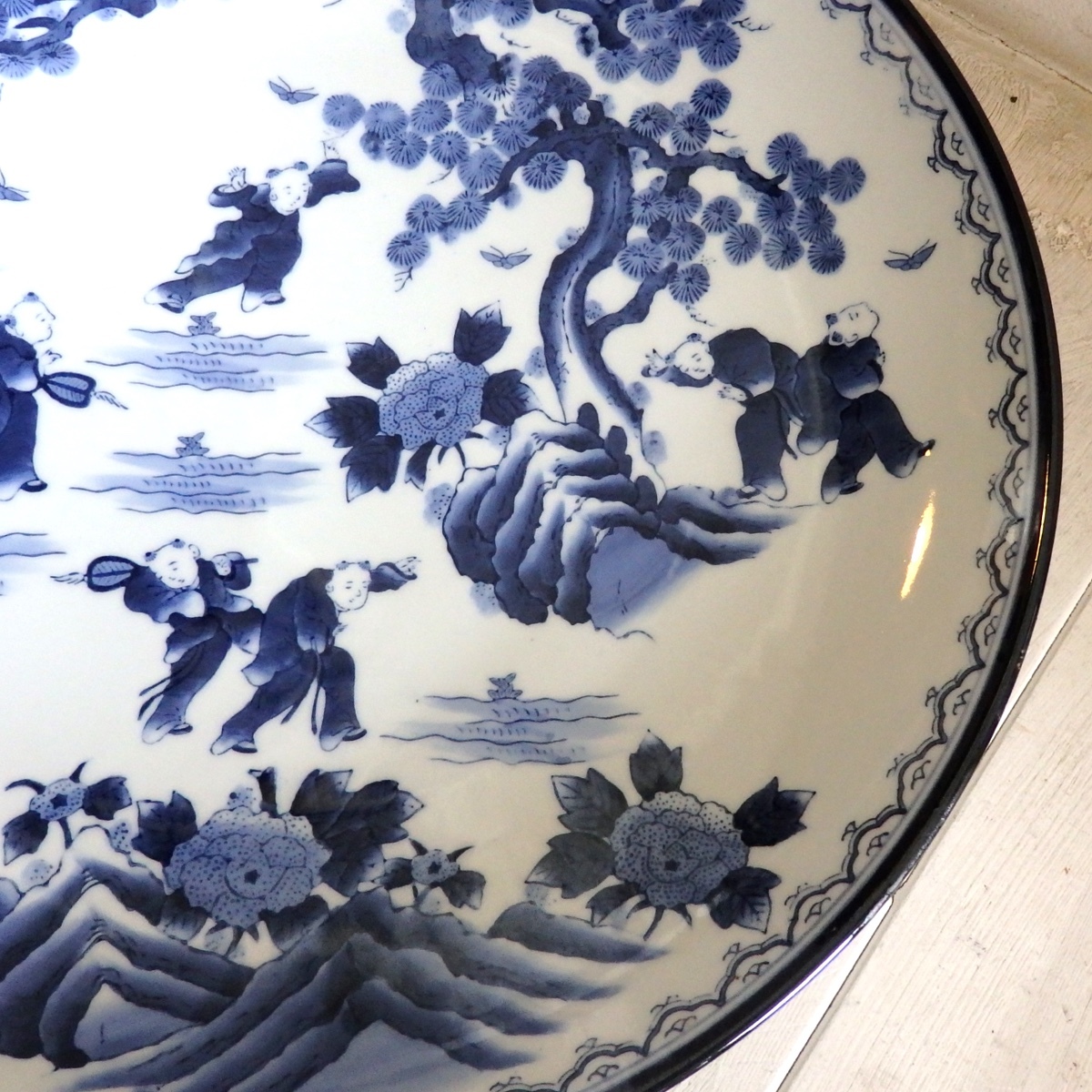 伊万里 風景図 染付 中皿 10枚 [B31452] 伊万里 風景図 染付 中 なます