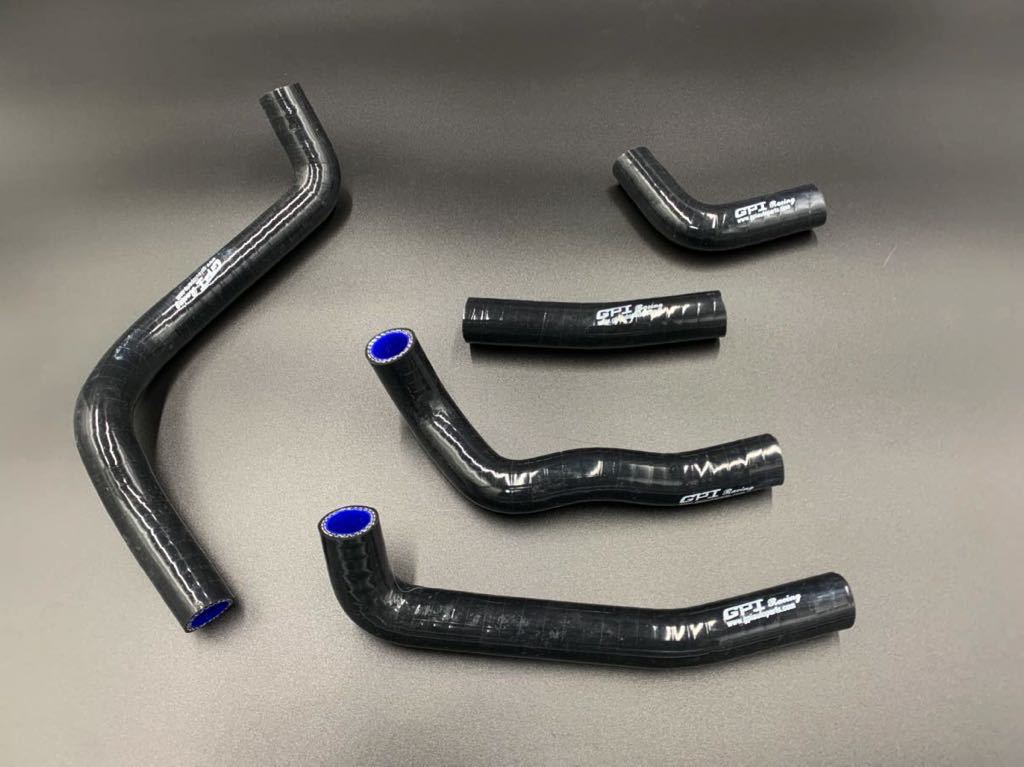 KDX200・KDX220 95-06シリコンラジエーターホース ブラック ラジエター