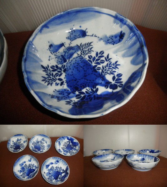 Yahoo!オークション - @@@ 古伊万里 /蛇の目高台/梅のお花/皿 5枚 ゴ