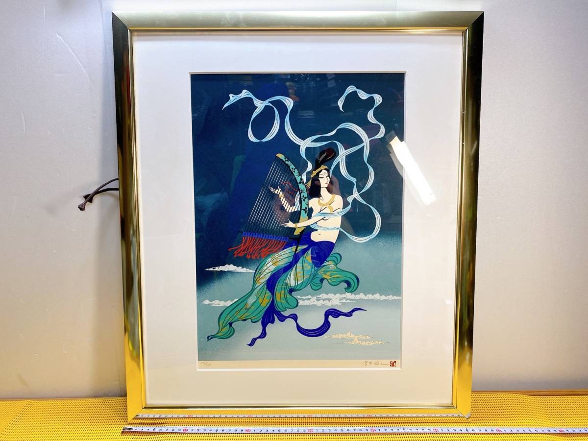 貴重 リトグラフ シルクスクリーン 宮田雅之 切り絵画家 楽飛天 アート