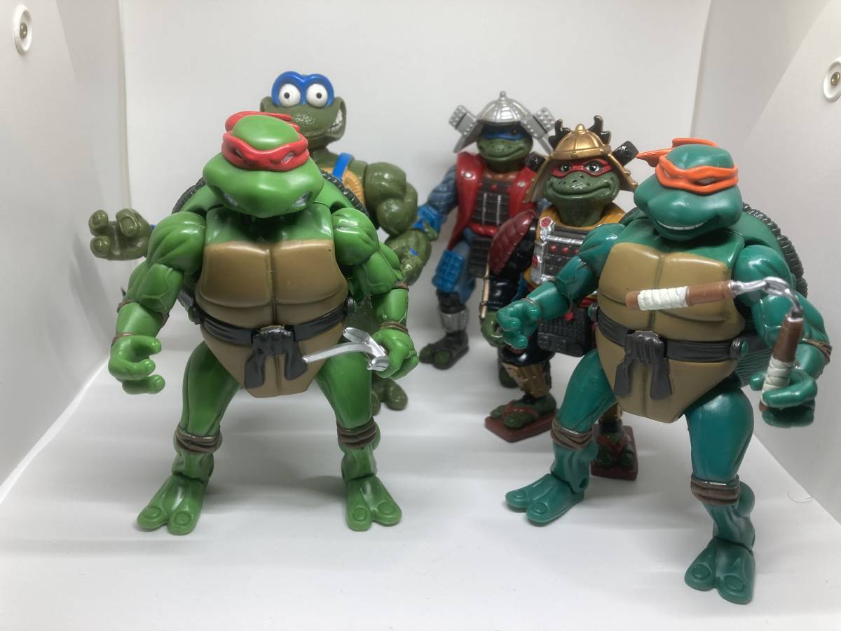 タートルズ 1988~90年 当時ものビンテージ フィギュア9体、バイクセット