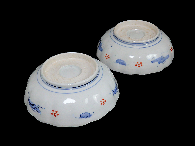 ☆華心☆ BVx-D119mS 古伊万里 赤絵 草花紋に麒麟の図 膾