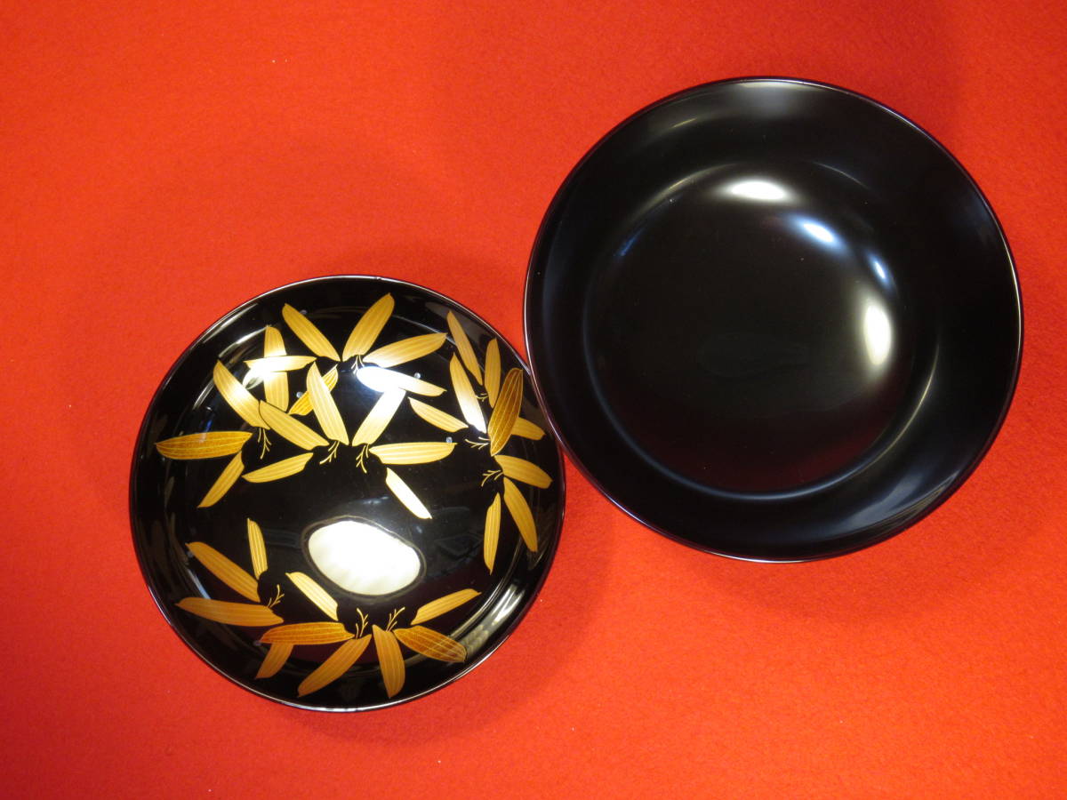 未使用 茶道具 龍作 輪島塗 天然木製 渕金呂色 銘々皿5客揃 茶器 栞 共