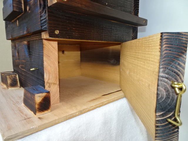 観察用窓付き、サイドドア開閉式、日本蜜蜂巣箱、日本ミツバチ巣箱、重箱三