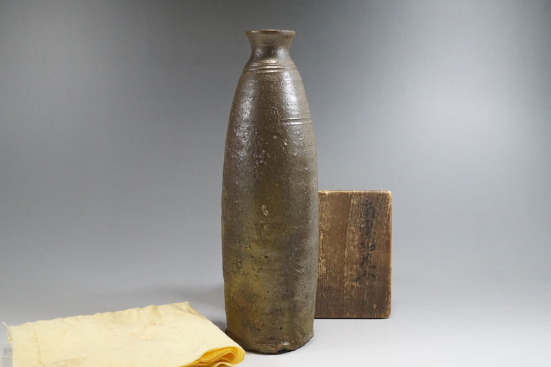 D570◇古琉球 南蛮鬼の腕花入 時代箱付 徳利 古陶磁