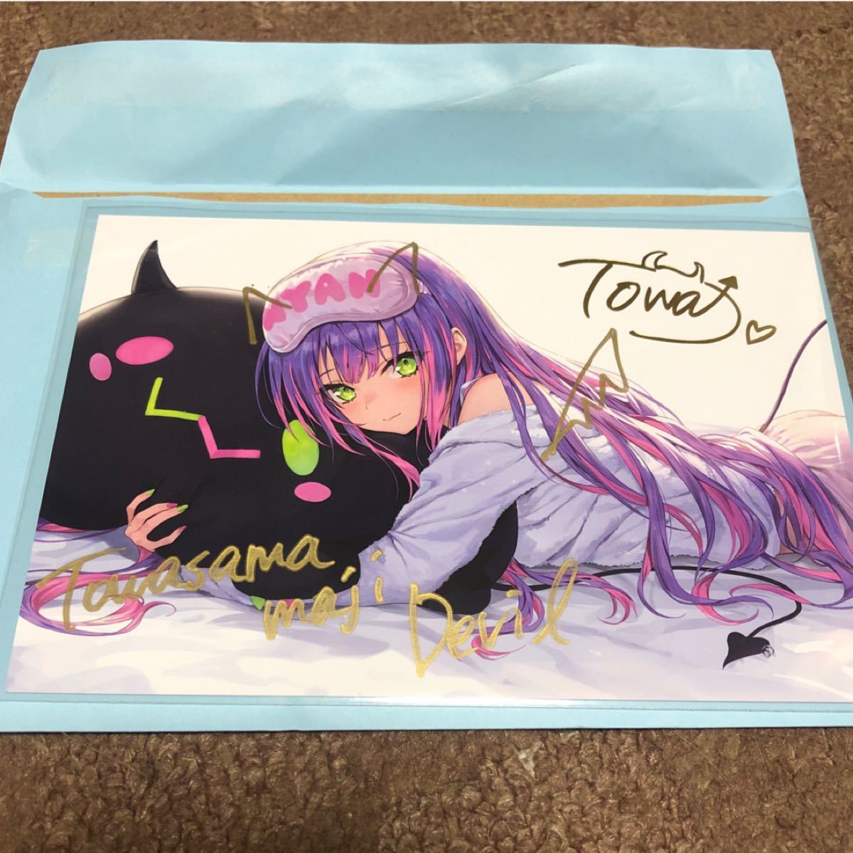 最新 33. ホロライブ 常闇トワ 誕生日記念 2021 直筆サイン入りポスト