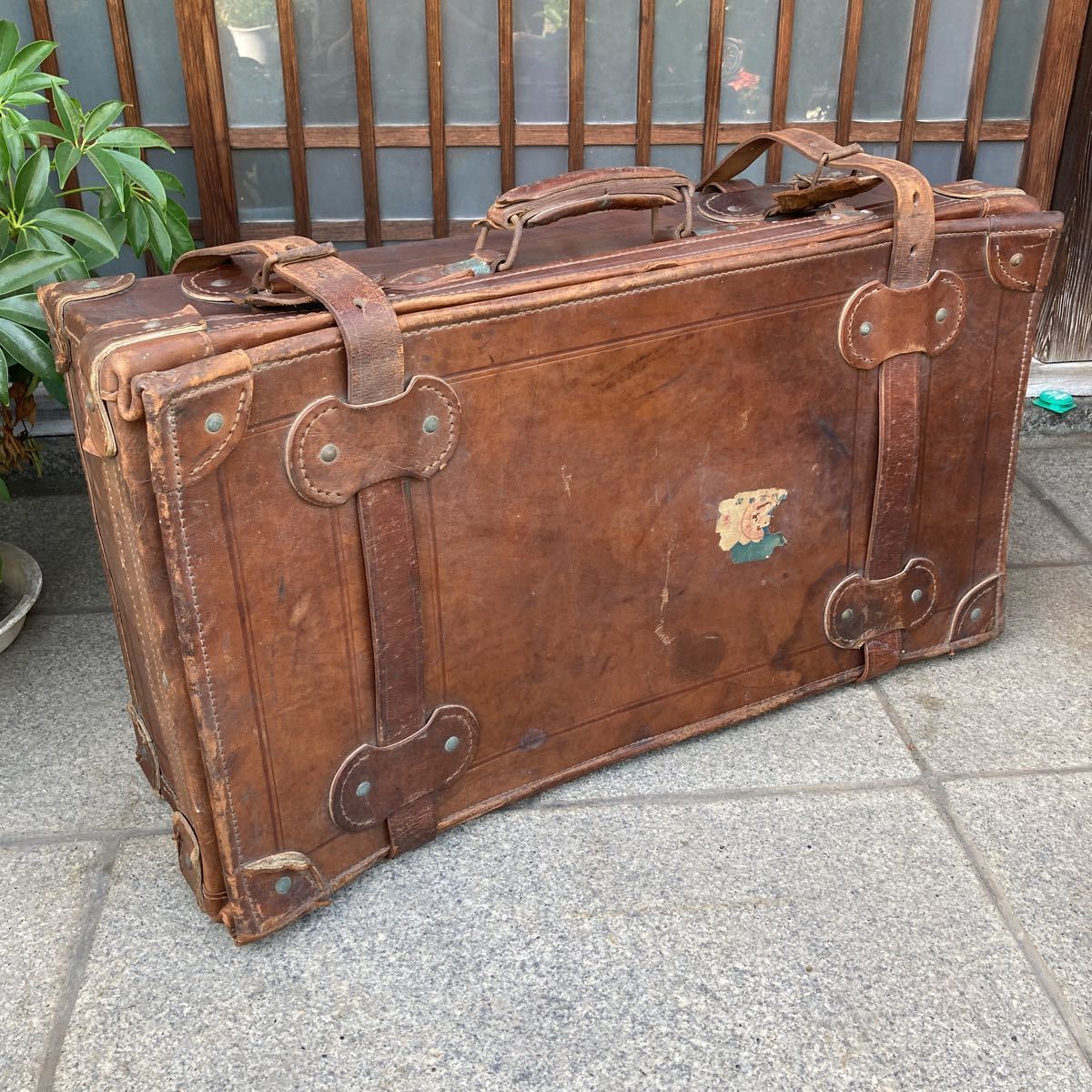 Yahoo!オークション - トランクケース 特大 アンティークトランク 革