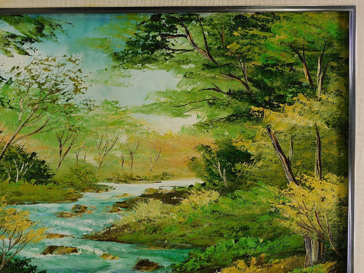 ☆絵画 沢健 『信濃の民家』油彩 F10号☆検)額付き 風景画 真筆証明書付