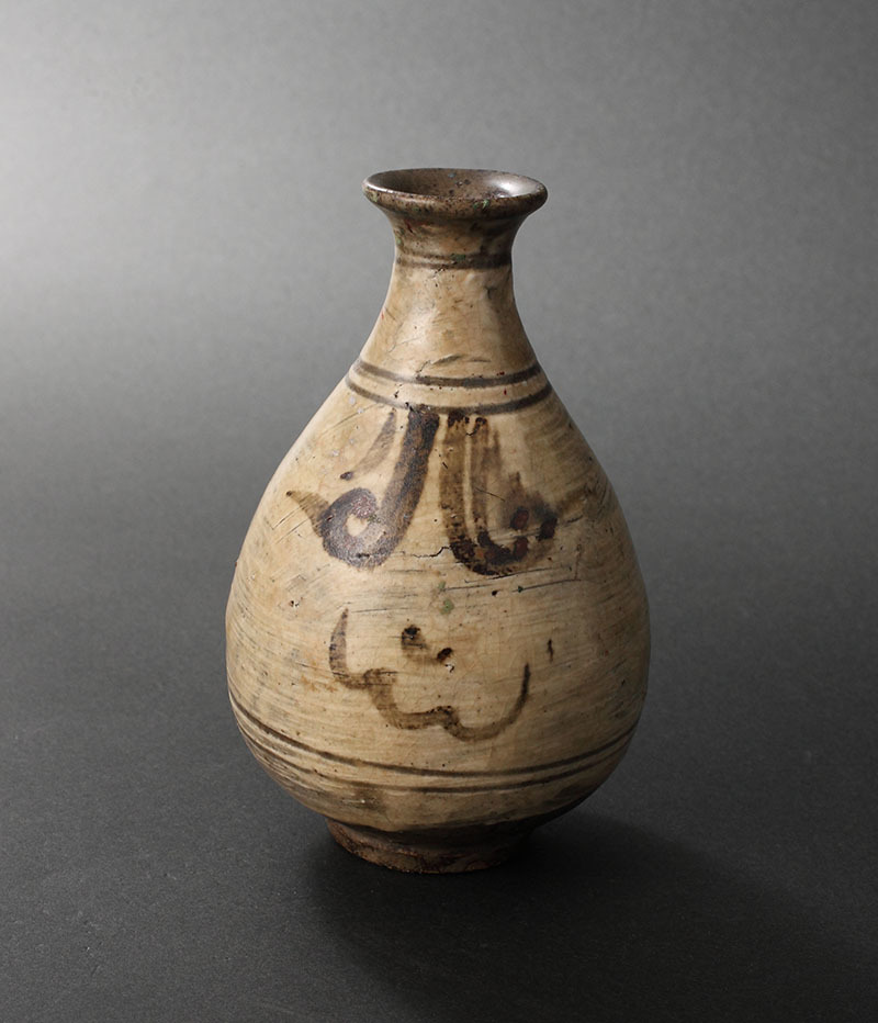 武末日臣 鉄絵徳利 鶏龍山徳利 刷毛目 高麗李朝 武末日