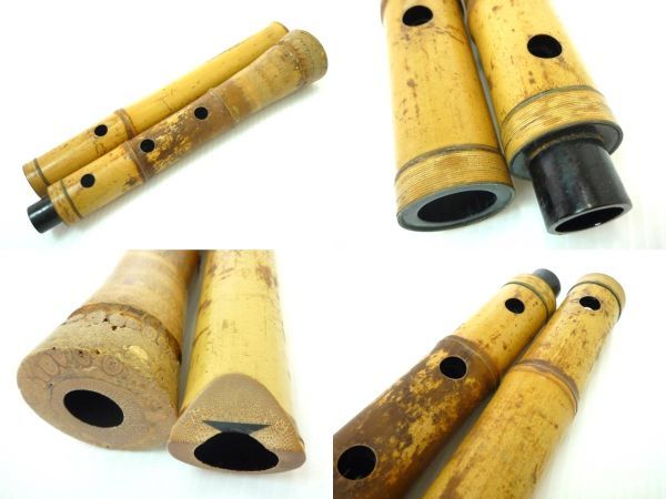 尺八 藤巻 竹製 骨董 約51.5cm 中継ぎ 銘無し 内側漆 和楽器