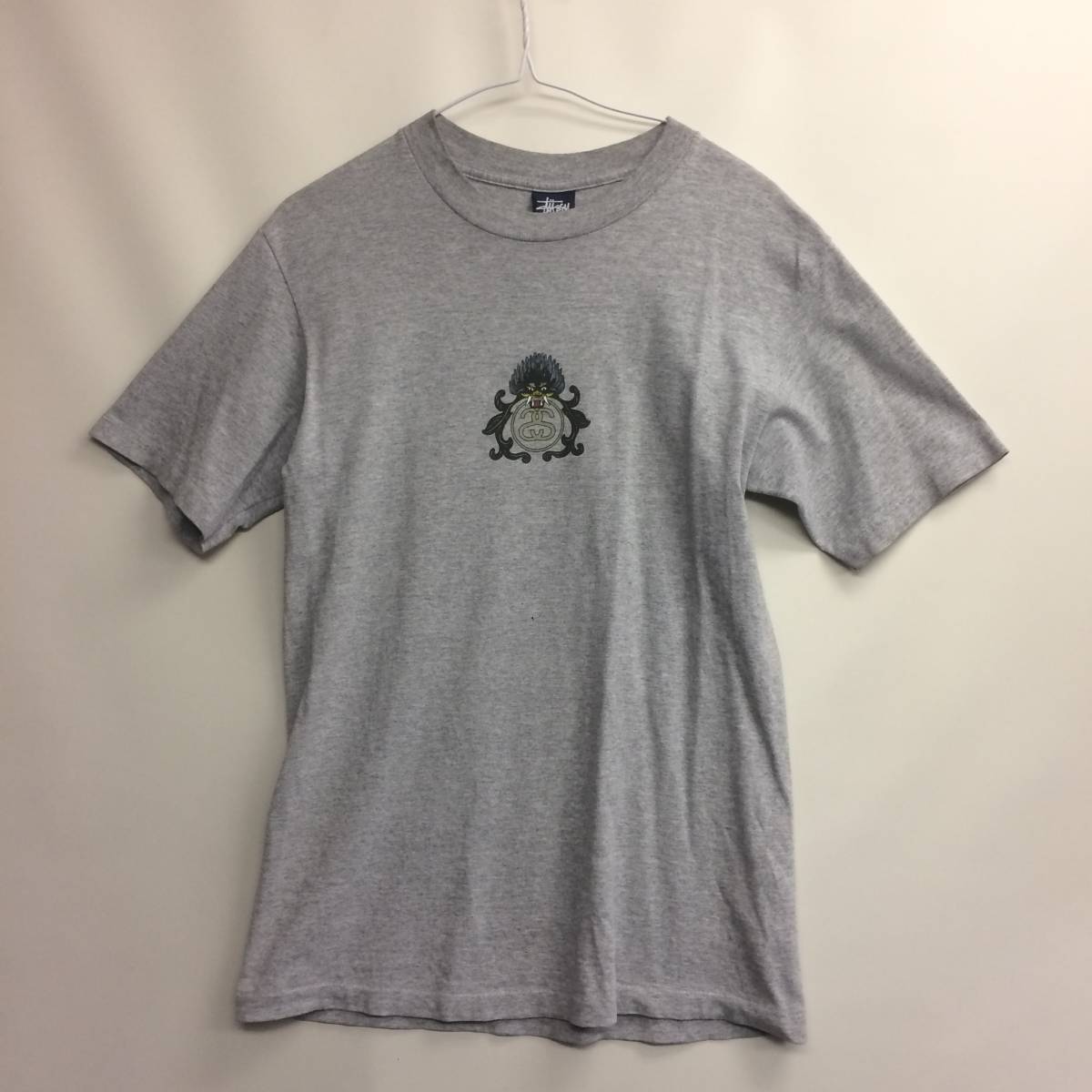 90s USA製 OLD STUSSY ステューシー Tシャツ グレー ドラゴン Sサイズ