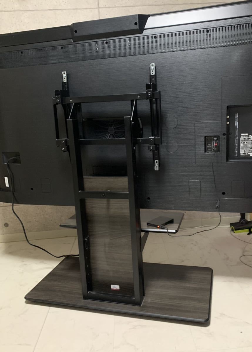 KF-970 ハヤミ工産 TIMEZ 〜77V型対応 自立スタンド グレー木目