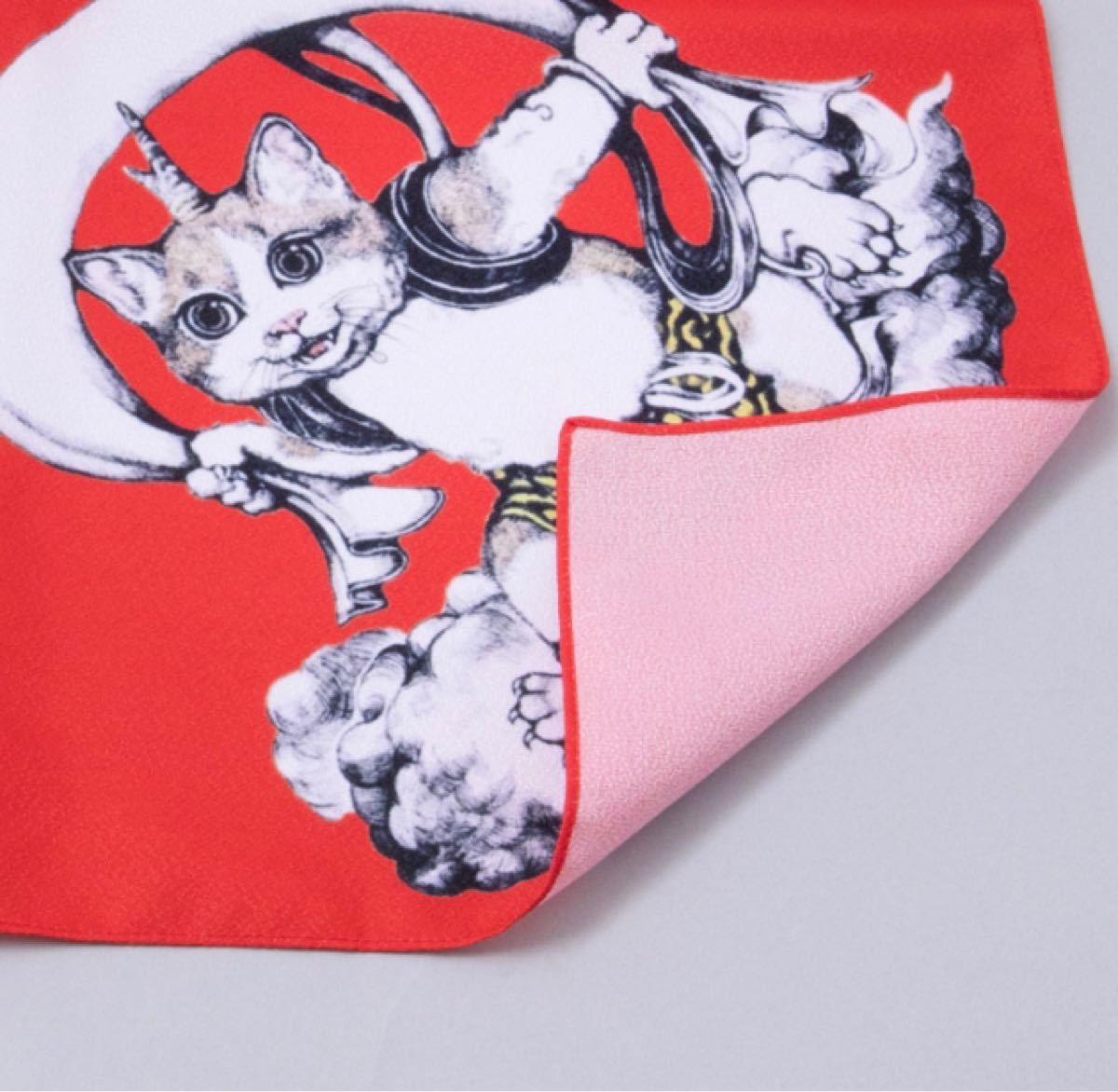 ボリス雑貨店 ヒグチユウコ 風神雷神風呂敷・赤素材 おまけ付き 箱