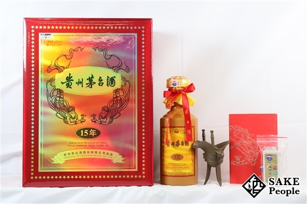○注目! 貴州茅台酒 マオタイ酒 15年 500ml 53％ 冊子 多功能測定