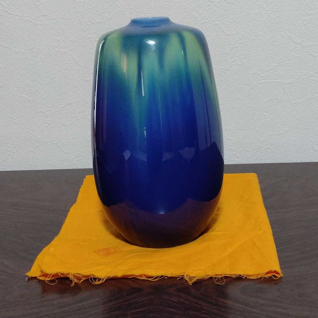 九谷焼 人間国宝 三代徳田八十吉 燿彩壺 金銘作品