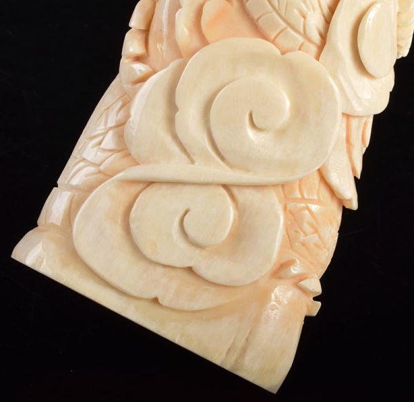 マッコウクジラの歯 彫刻 玉峰 七福神 布袋様 マッコウクジラの歯 彫刻 玉