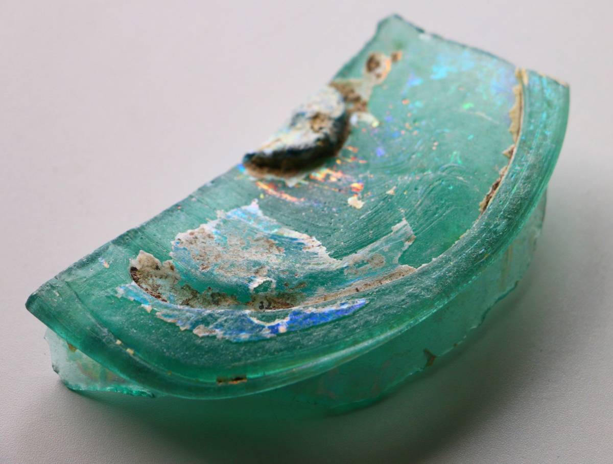 公式 紀元前後 アフガニスタン出土 金化ローマングラスビーズ 紀元前後