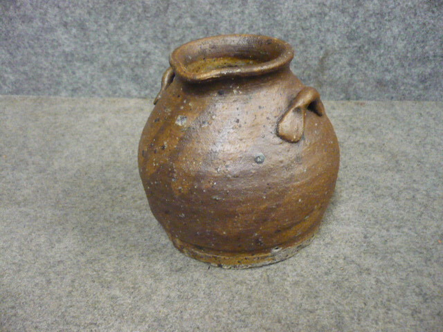 壷□かなり古い越前焼き船壷 素焼き 古壺 花瓶 花器 置物 時代物 骨董