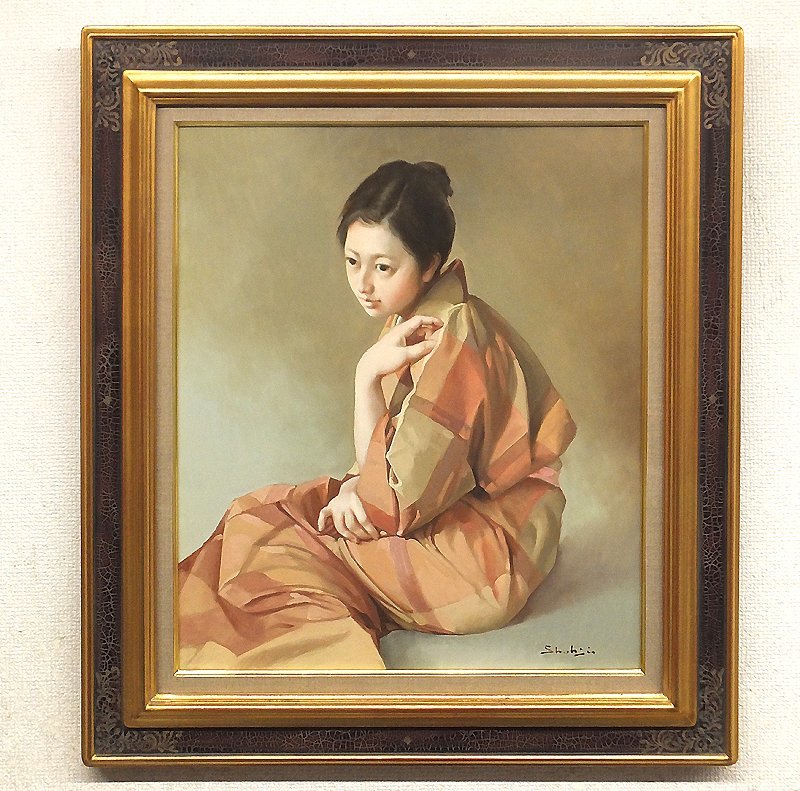 絵画 油彩画 少女 上尚司 「少女」 Yahoo!オークション - 上尚司(1930