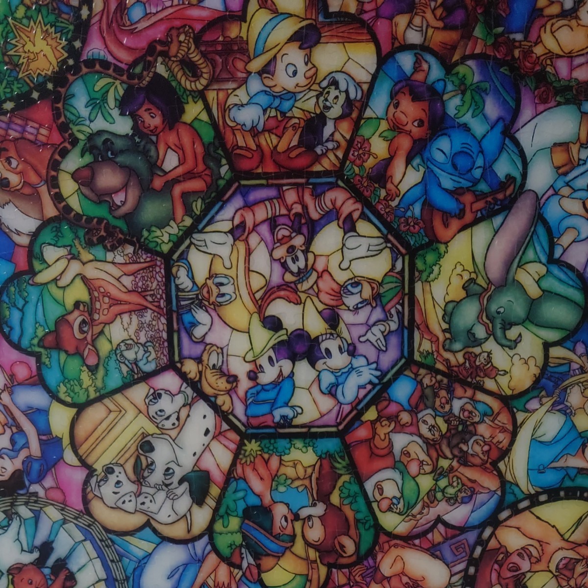 ジグソーパズル 1000ピース ディズニー ステンドグラス 透明ピース
