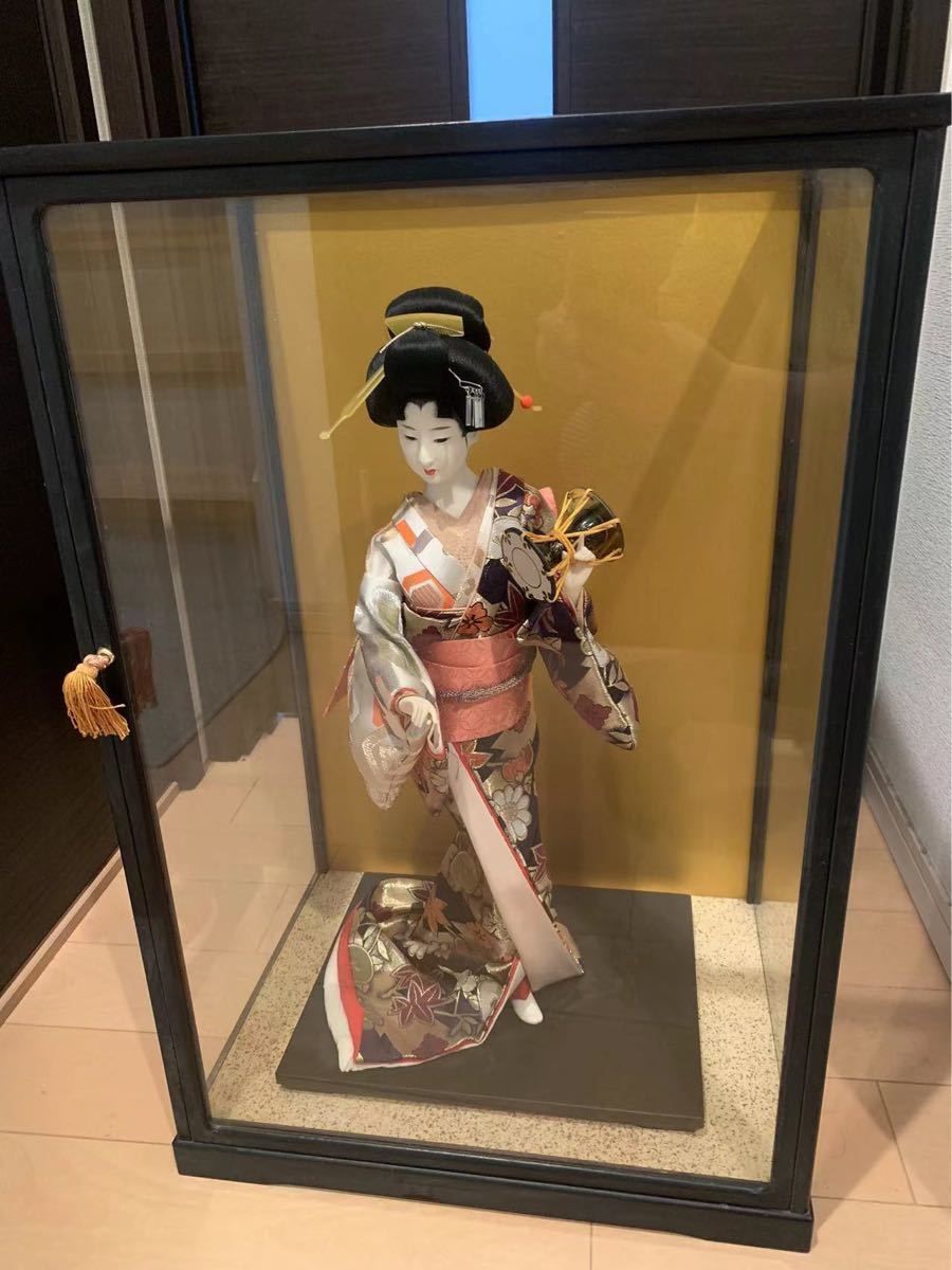 現品限り 這子 市松人形 時代物 日本人形 男の子 木製ガラスケース入り