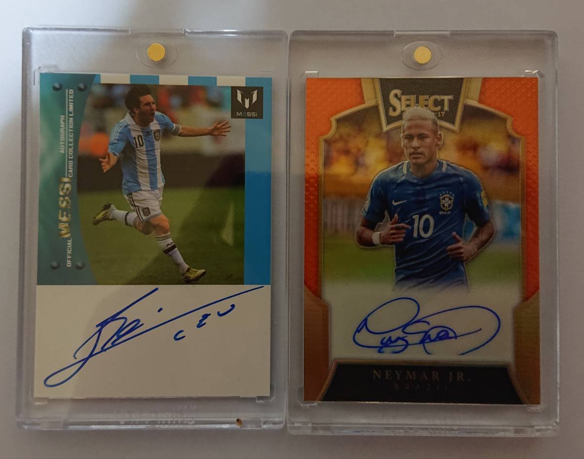 ネイマール サインカード Yahoo!オークション - メッシ ネイマール