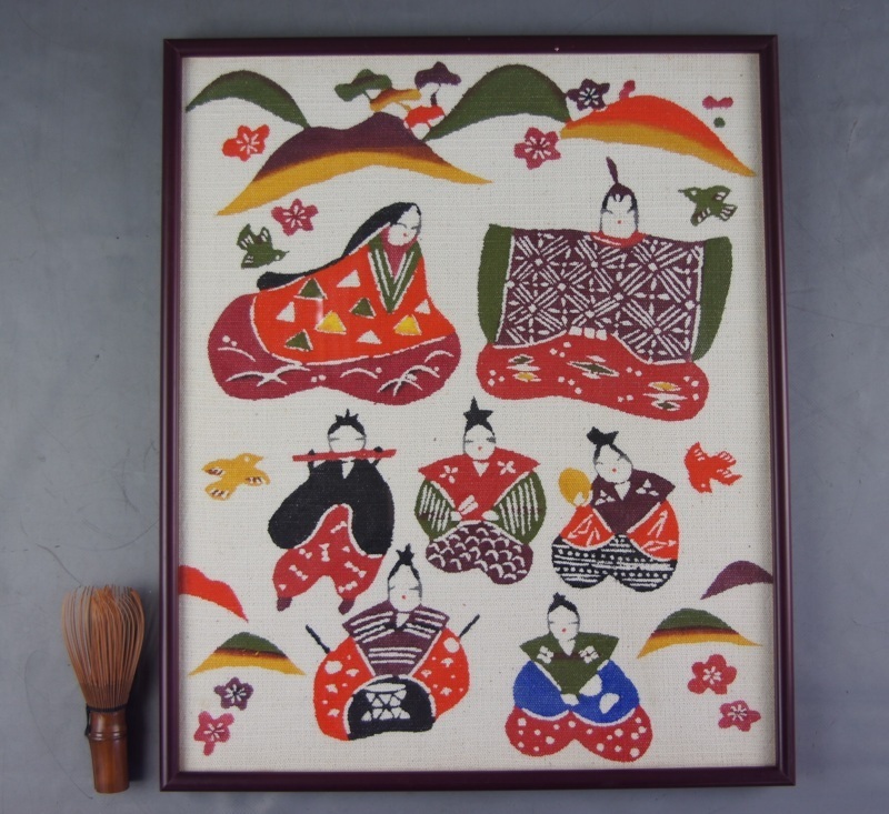 柚木沙弥郎 型染絵 Vintage Japanese Folk Art: 型染絵「鶏」/ 柚木沙弥