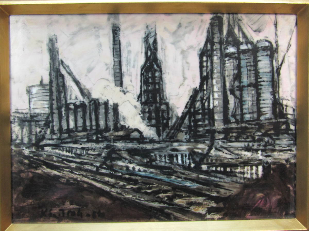 陶板画 額装品 風景 shigehiko ishikawa 鳴海製陶 陶板画 額装品 風景