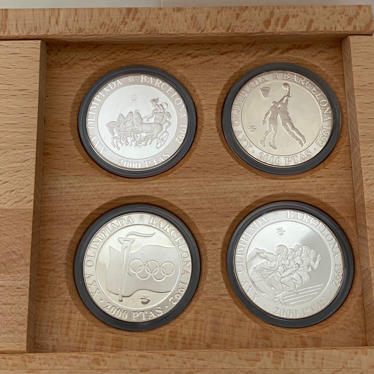1992年 ペセタ バルセロナオリンピック 記念コイン プルーフ銀貨 4枚 F