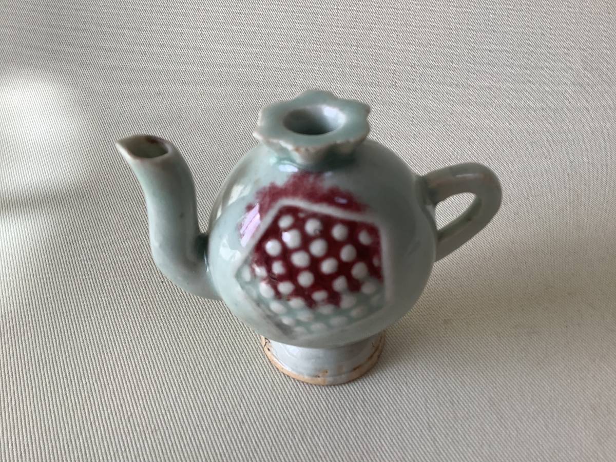 中国建泰焼 青華釉注子 建泰工芸水差し 双龍文の絵柄 台湾美術 中国